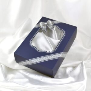 BOX กล่องกิ๊ฟเซ็ตคู่ มีหน้าต่าง สีกรมท่า