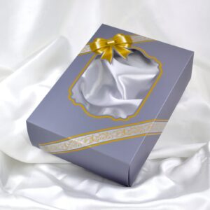 BOX กล่องกิ๊ฟเซ็ตคู่ มีหน้าต่าง สีเทา