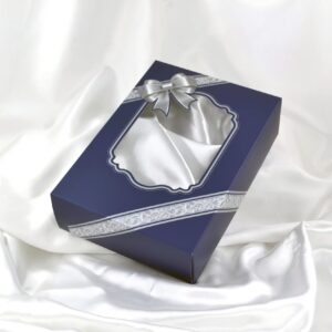 BOX Navy กล่องกิ๊ฟเซ็ตคู่ แบบหน้าต่าง  สีกรมท่า